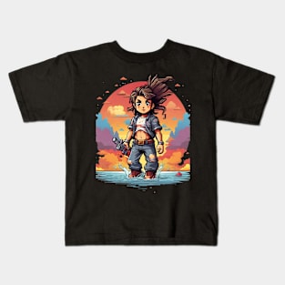 Pixel Girl Warior Kids T-Shirt